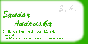 sandor andruska business card
